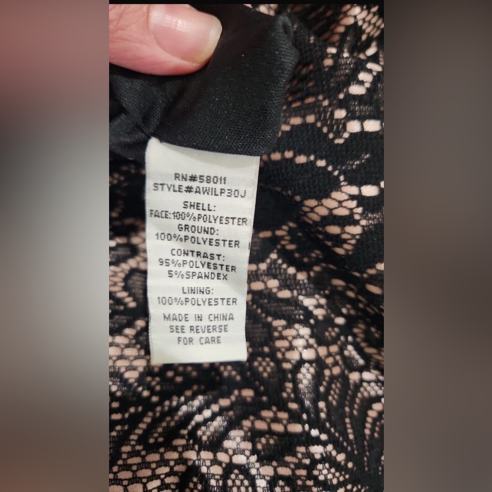 Melrose Elegant Black and Pink/nude Lace Dress - Picture 2 of 3